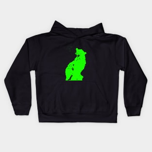 Green Inked bear Kids Hoodie